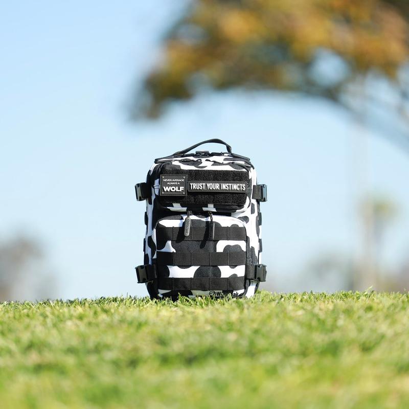 9L Backpack Mini Black White Cow