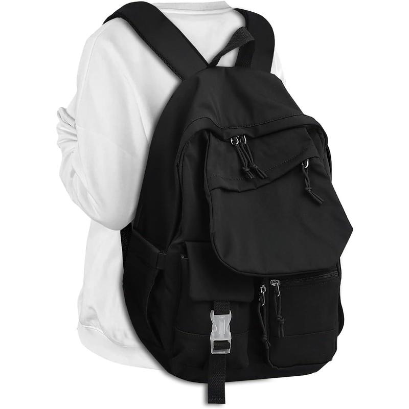 Black School Backpack Students Bookbag: 15.6 Inch Laptop Backpack for Women College Bag with USB Charging Port Black Backpack for Girls Teens and Boys School Bag for Women