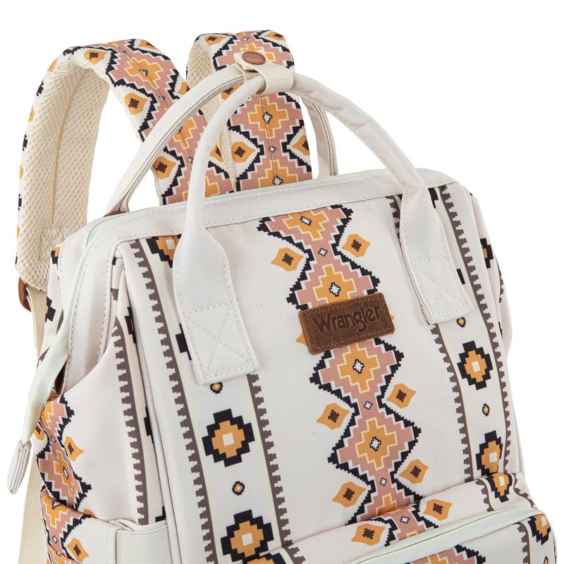 Wrangler Aztec Backpack for Women Casual Daypack Travel Bags with Side Bottle Pockets