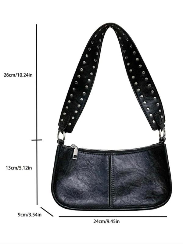 Women's Y2K Style Studded Decorated Shoulder Bag, Vintage Trendy Crossbody Bag for Women, Crossbody Purses 2024, Fashionable Underarm Bag for Daily Use