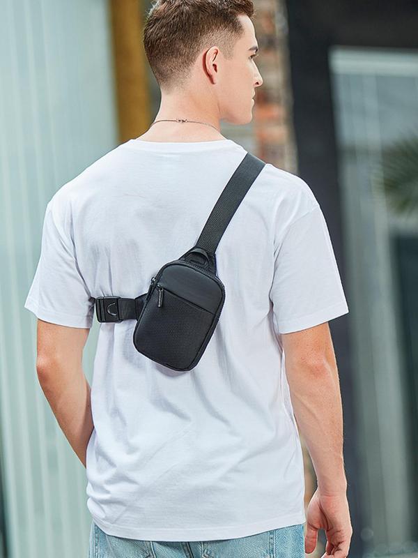 Men's Minimalist Casual Plain Lightweight Small Bum Bag With Adjustable Strap