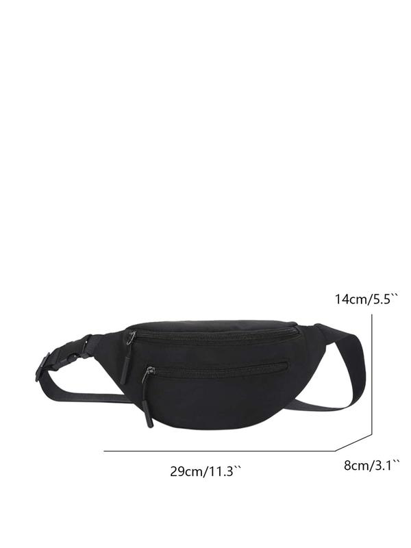 Men's Simple Style Solid Zipper Sling Bag,  Casual Sportive Fanny Pack, Fashionable Casual Matching Chest Bag for Daily Use