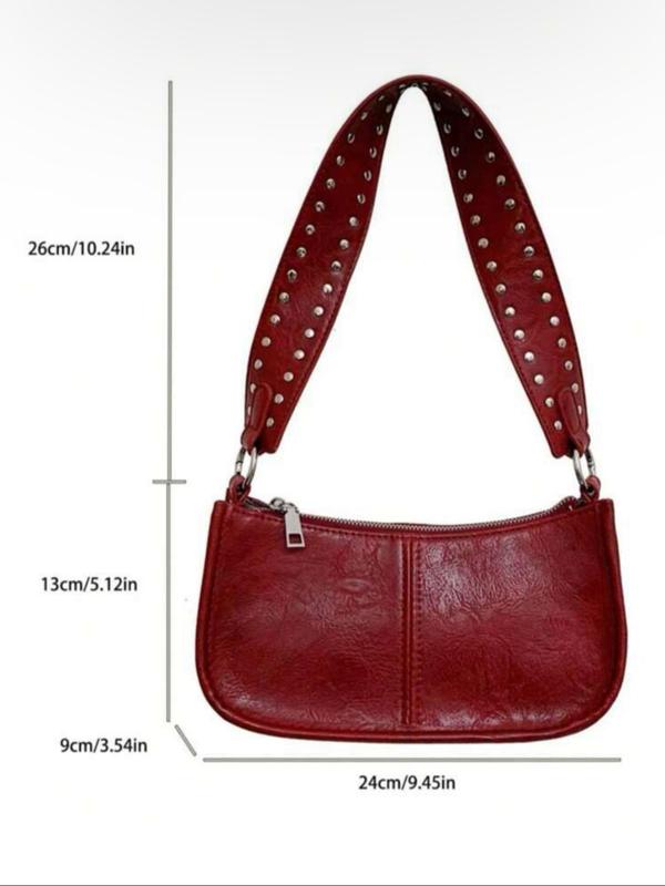 Women's Y2K Style Studded Decorated Shoulder Bag, Vintage Trendy Crossbody Bag for Women, Crossbody Purses 2024, Fashionable Underarm Bag for Daily Use