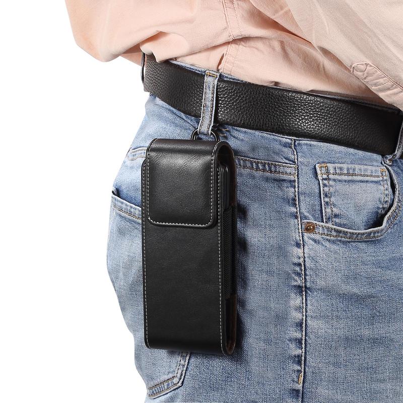 PU Leather Phone Case with Belt Clip, Universal Mobile Phone Case, Fashion Phone Storage Waist Bag for Samsung Galaxy Z Fold 6, 5, 4, 3, Huawei Matex Vivo X Fold2