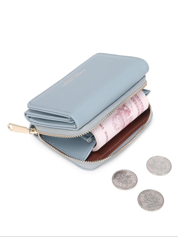 Women's Minimalist Temperament Letter Pattern Bifold Wallet, Fashionable Zipper Coin Purse for Daily Used, Casual Trendy Versatile High-quality Wallet for Women