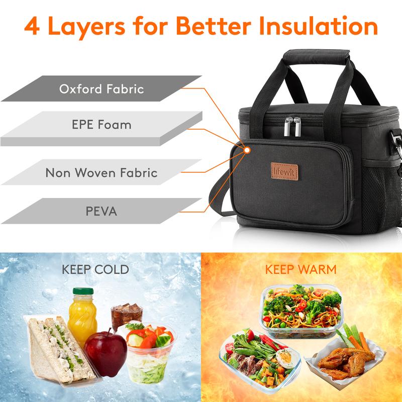 [On Sale] Lifewit Large Lunch Bag  Insulated Lunch Box Soft Cooler Cooling Tote for Adult Men Women