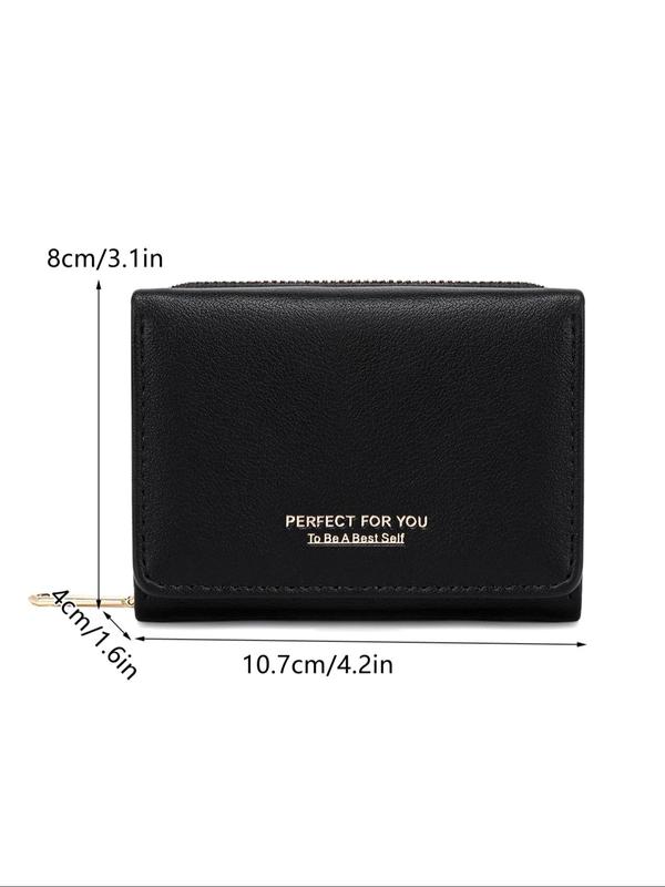 Women's Minimalist Temperament Letter Pattern Bifold Wallet, Fashionable Zipper Coin Purse for Daily Used, Casual Trendy Versatile High-quality Wallet for Women