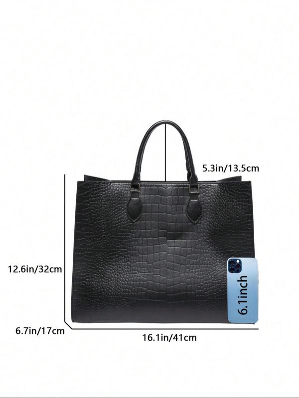 Women's Solid Color Tote Bag, Fashionable Large Capacity Shoulder Bag for Daily Used, Casual Trendy Versatile High-quality Daily Commuting Bag,  Shopping Bag