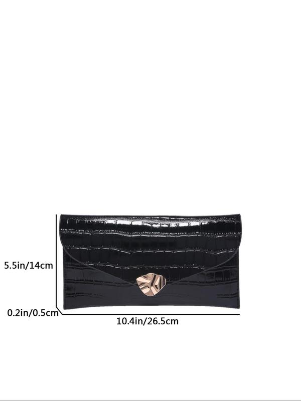 Women's Elegant Crocodile Embossed Clutch, Envelope Clutch, Trendy Versatile High-quality Daily Commuting Bag, Girl Fashionable Shopping Bag