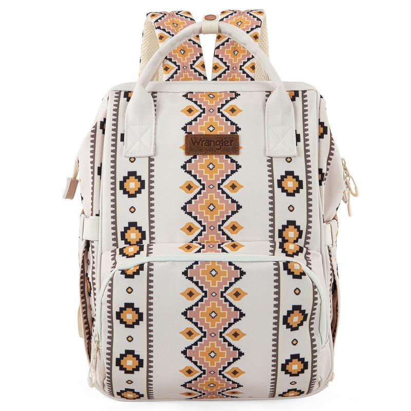 Wrangler Aztec Backpack for Women Casual Daypack Travel Bags with Side Bottle Pockets