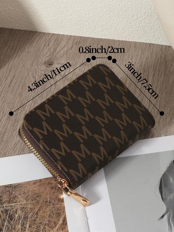 Fashion Letter Pattern Pu Leather Zipper Wallet, Simple Casual Multi-card Card Holder for Women, Casual Trendy Versatile High-quality Wallet for Daily Use