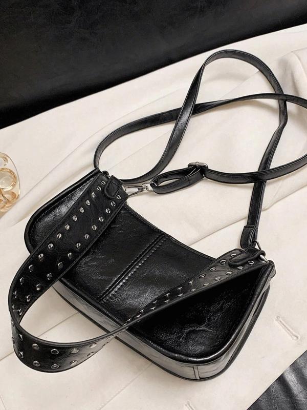 Women's Y2K Style Studded Decorated Shoulder Bag, Vintage Trendy Crossbody Bag for Women, Crossbody Purses 2024, Fashionable Underarm Bag for Daily Use