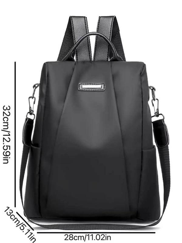 Simple Plain Backpack, Casual Waterproof Backpack with Adjustable Strap, Fashionable Backpack for School & Travel