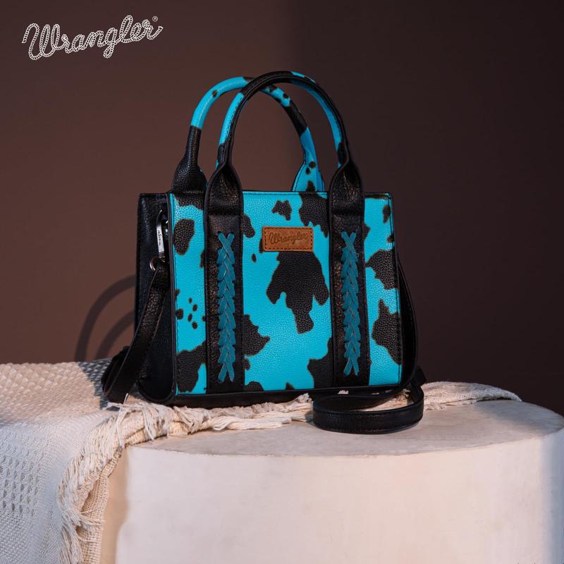 Wrangler Mini Tote Bag for Women Cow Print Western Crossbody Purse