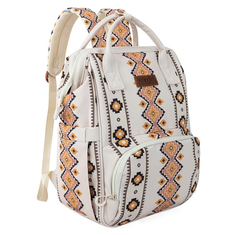 Wrangler Aztec Backpack for Women Casual Daypack Travel Bags with Side Bottle Pockets