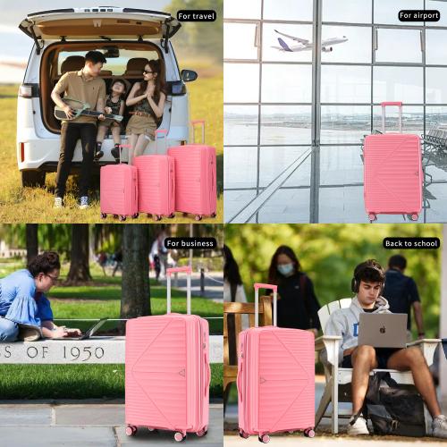 PP Luggage Sets 3 Pcs(20 24 28), Expandable Carry On Luggage with TSA Lock Airline Approved, Hard Shell and Lightweight Suitcase with Spinner Wheels