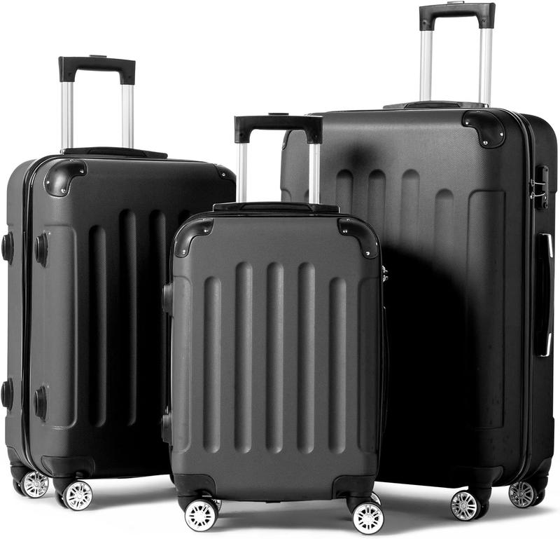 3-Piece Luggage Set Travel Lightweight Suitcases with Rolling Wheels, TSA lock & Moulded Corner, Carry on Luggages for Business, Trip