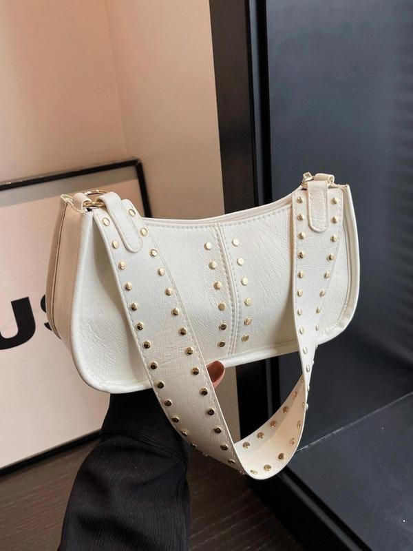 Women's Y2K Style Studded Decorated Shoulder Bag, Vintage Trendy Crossbody Bag for Women, Crossbody Purses 2024, Fashionable Underarm Bag for Daily Use