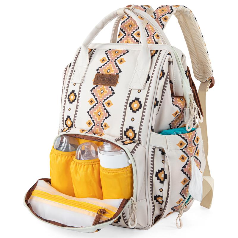 Wrangler Aztec Backpack for Women Casual Daypack Travel Bags with Side Bottle Pockets