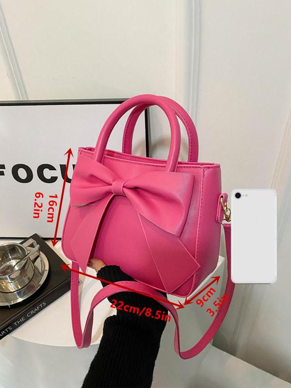 Women's Elegant Bowknot Decor Handbag, Trendy Gorgeous Handbag, Chic All-match Crossbody Bag for Daily & Work Use