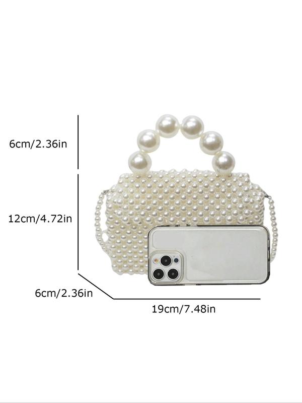 Women's Elegant Faux Pearl Decorated Evening Bag, 2024 New Style Exquisite Trendy Handbag, Fashionable Crossbody Bag for Party Decoration, Ideal for Daily Travel