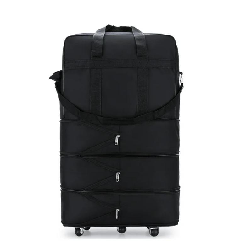 36-Inch Expandable Rolling Suitcase Bag, Large, 3 Layer, Black, for Home Storage and Travel