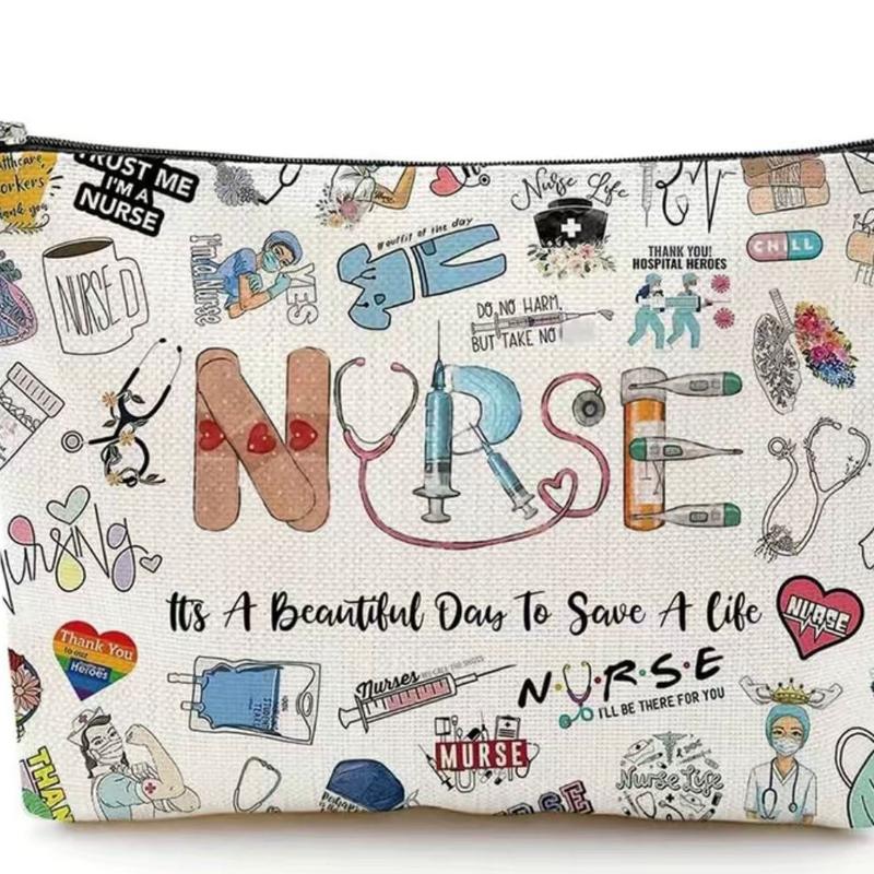 Nurse Print Zipper Pouch - Lightweight Carry-On Bag for Travel and Everyday Use - Pack, Organiser