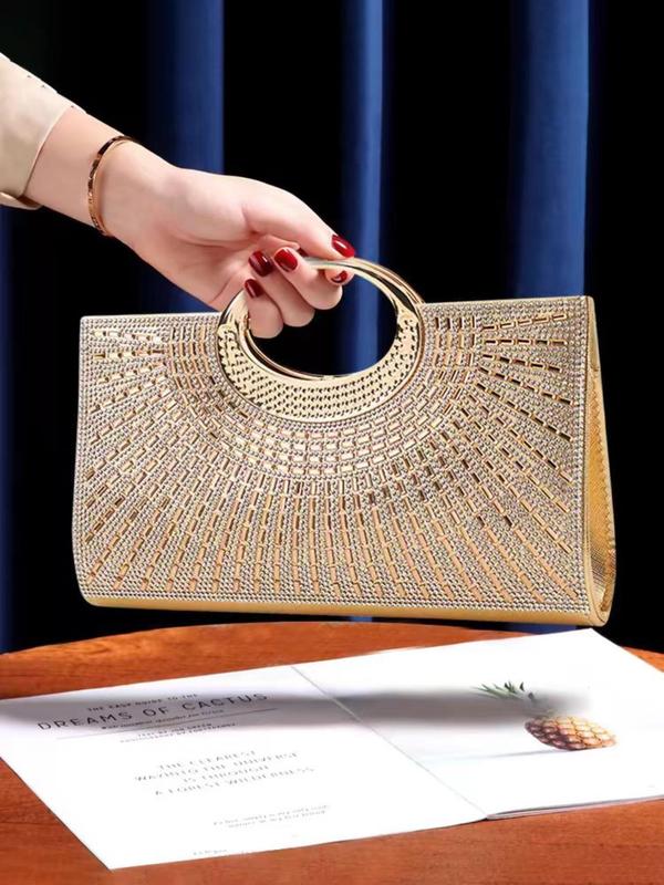 Women's Elegant Rhinestone Decorated Evening Bag, Exquisite Trendy Handbag, Fashionable Bag for Party Decoration