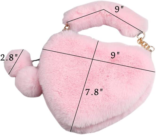 JHVYF Girls Cute Plush Crossbody Bag Chic Small Shoulder Purse Cell Phone Wallet For Girls