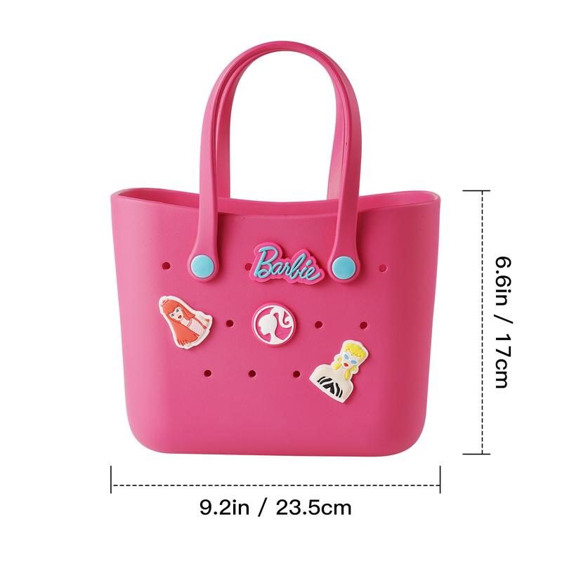 Barbie Daylight Shiny Series 3 Colour Bento BagCute Crocs Design Durable Lunch Bags For GirlsSuitable Size Pink Pale Pink Blue Cute Bento BagsWith Handle