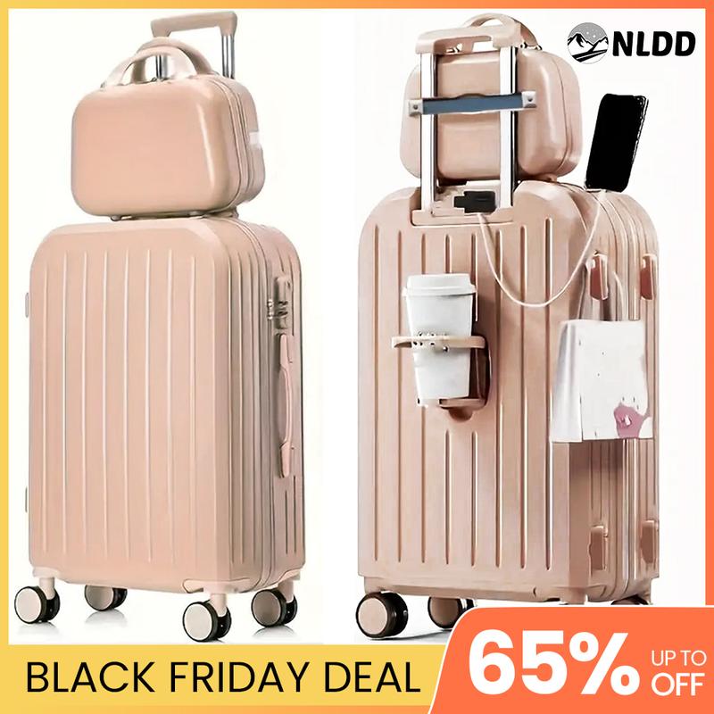 NLDD 20-inch 2 Piece ABS+PC Hardshell Luggage Set in Classic Design, Elegant and Durable Suitcases, Luggage with one handbag set, Cabin Size