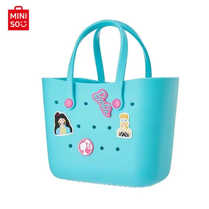 Barbie Daylight Shiny Series 3 Colour Bento BagCute Crocs Design Durable Lunch Bags For GirlsSuitable Size Pink Pale Pink Blue Cute Bento BagsWith Handle