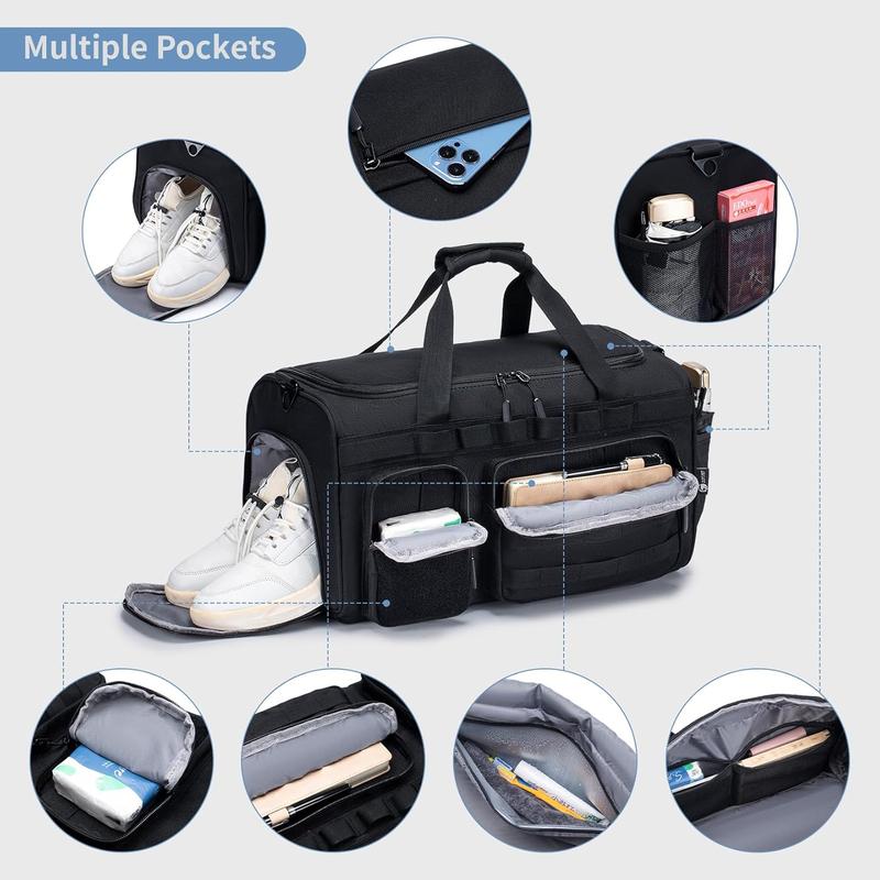 Duffle Bag for Travel Large Duffle Backpack Deployment Bag with Backpack Straps 3 In 1   Backpack with Shoe Compartment Football Weekender Gym Bag for Overnight Traveling