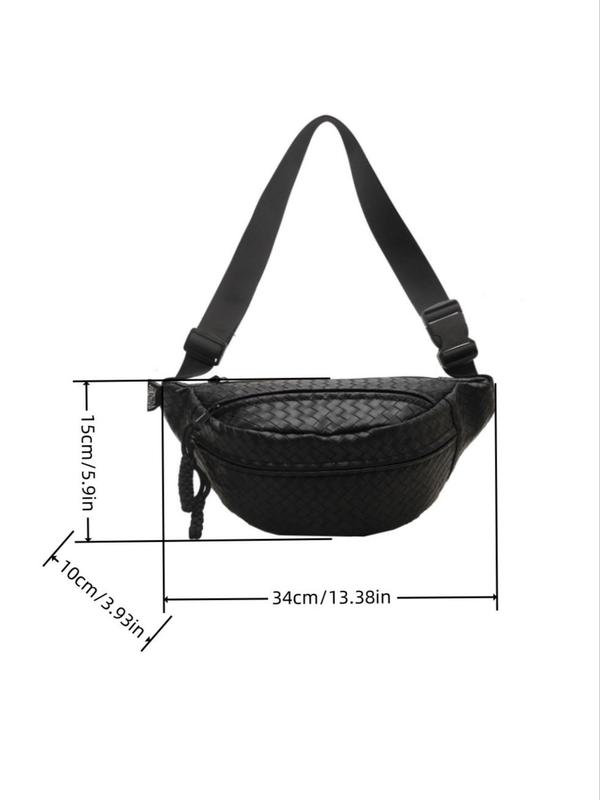 Women's Sporty Braided Design Sling Bag for Women, 2024 New Trendy Minimalist Large Capacity Fanny Pack, Chic Fashionable Crossbody Bag for Daily Use