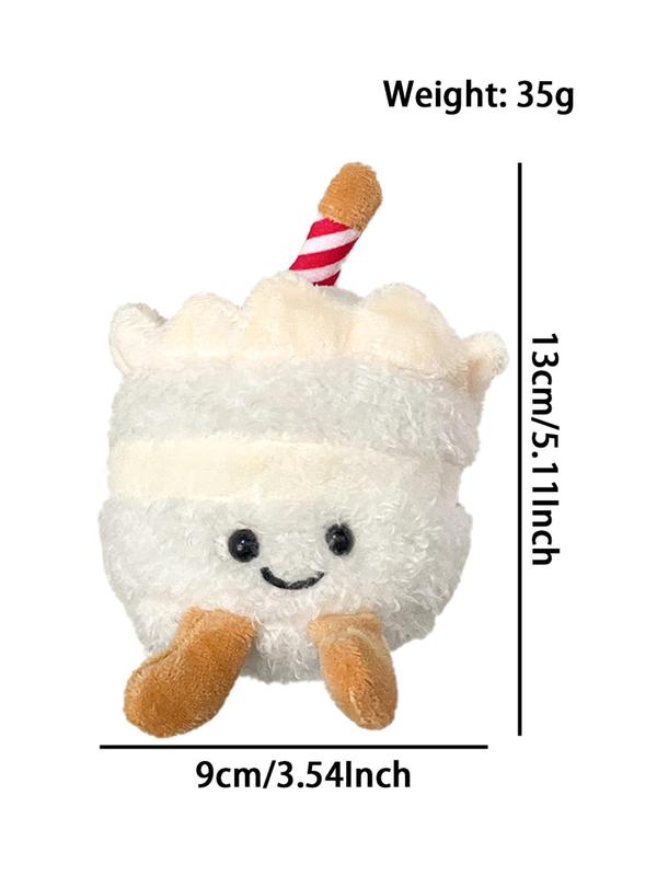 Cute Stuffed Cake with Candle Design Toy, Novelty Fluffy Bag Charm for Bag Decor for Women & Girls, Trendy Bag Accessories As Birthday Gift