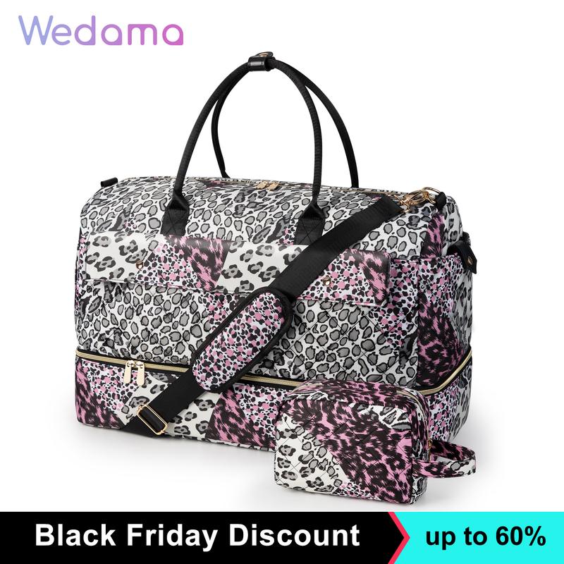 Wedama Weekender Bags for Women Travel Bag with Toiletry Makeup Bag High-Capacity with Multi-pocket Waterproof Mummy Hospitals Fall Gift