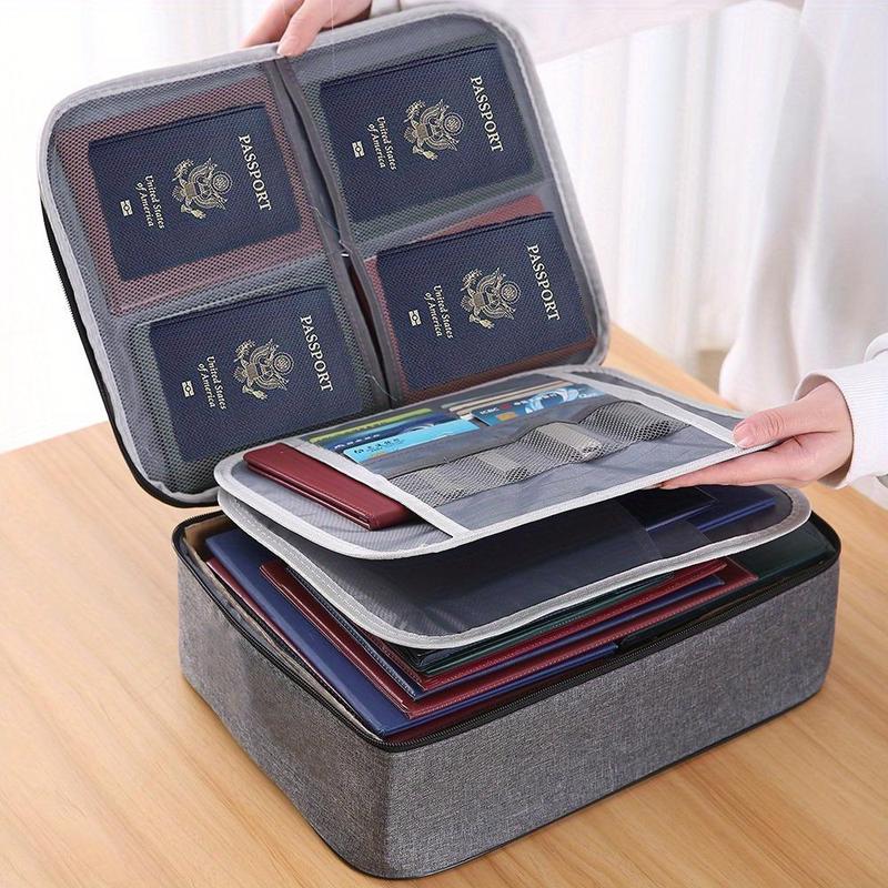 Multi-layer Storage Bag with Lock, 1 Count Document Storage Bag, Portable Travel Document Organizer with Lock