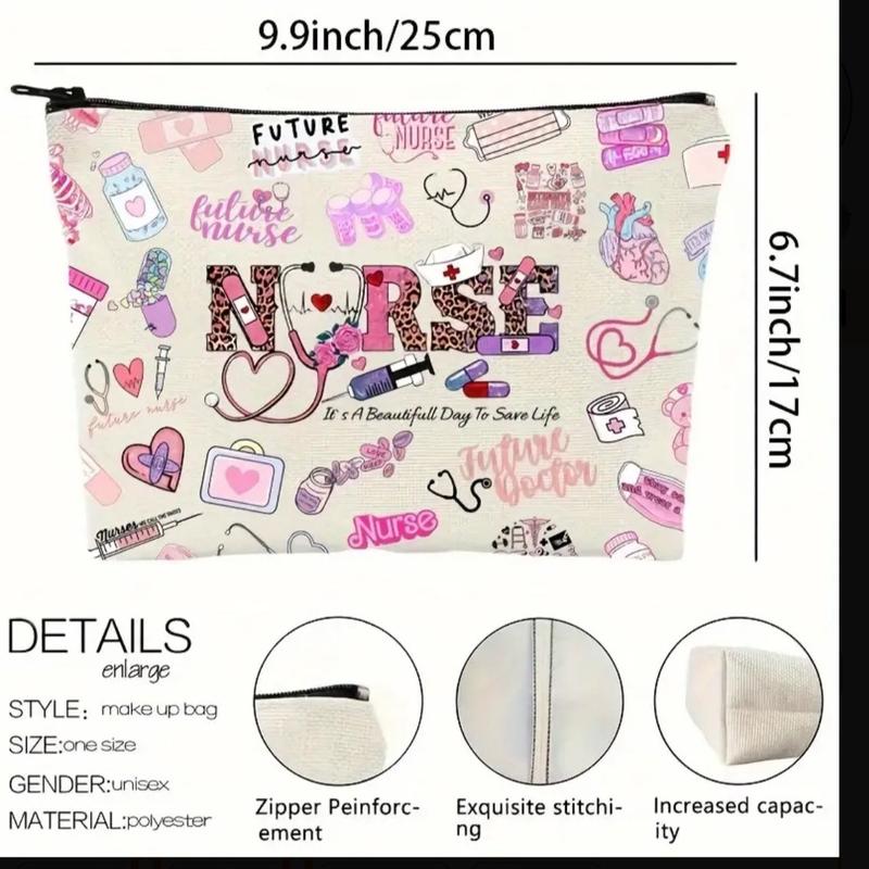 Nurse Print Zipper Pouch - Lightweight Carry-On Bag for Travel and Everyday Use - Pack, Organiser