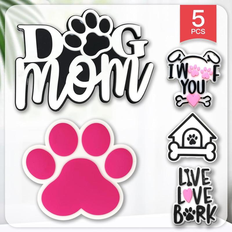 5 count Summer Dog  Baseball Flower Fruit Charms for Bogg Bag, PVC Rubber Totes Inserts Charms Accessories for Handbag Beach Tote Bag