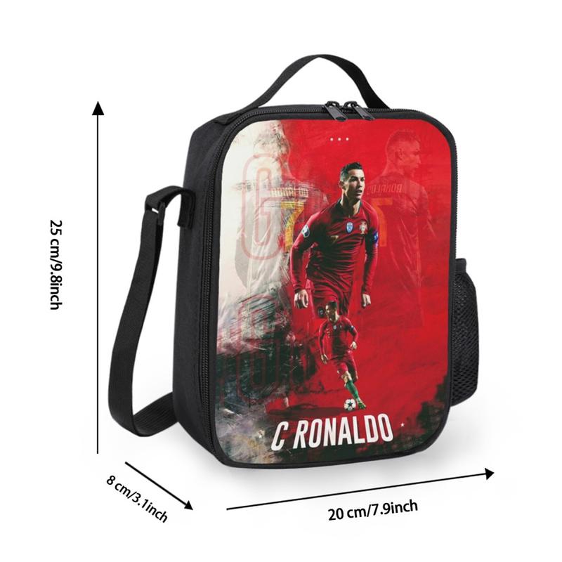 Ronaldo Insulated Lunch Bag Tote with Adjustable Strap for Men and Women