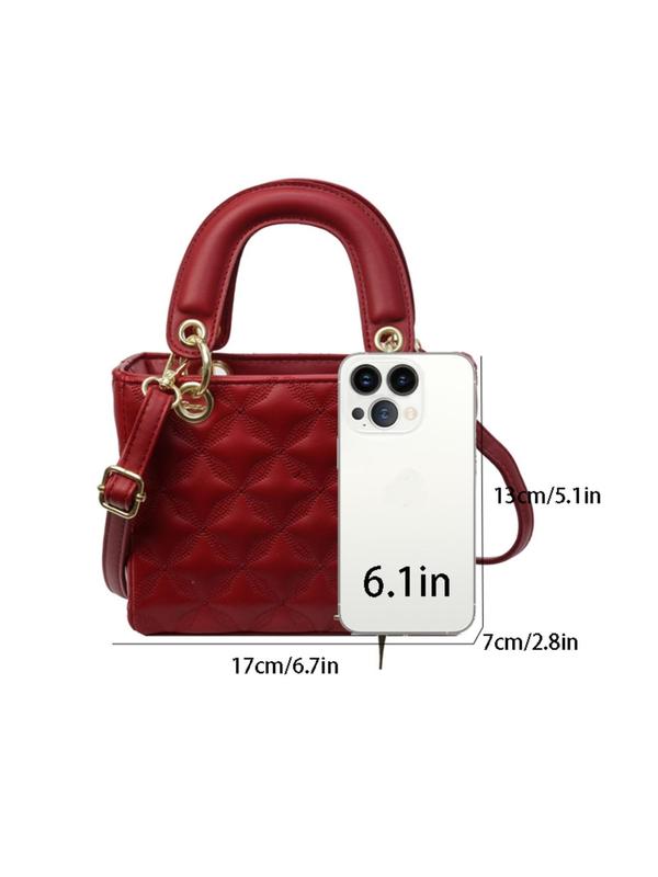 Women's Solid Quilted Handbag, Fashionable Crossbody Bag for Daily Used, Casual Trendy Versatile High-quality Daily Commuting Bag