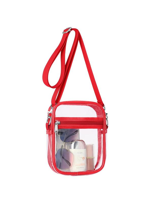 Clear Crossbody Bag, Minimalist Transparent Zipper Shoulder Bag, Fashionable Crossbody Bag for Women for Daily Used, Fall Outfits, Fall Freshness