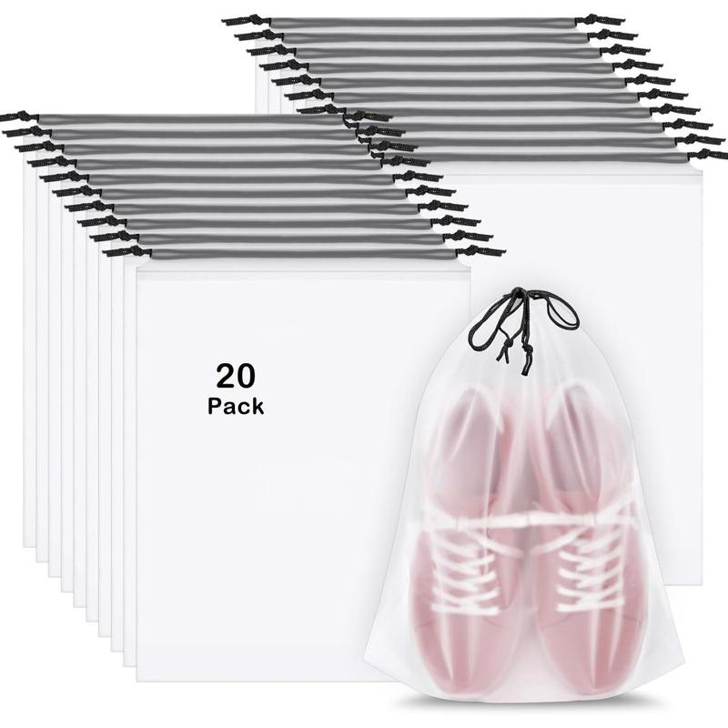 20 Pack Shoe Bags for Travel, Large Clear Travel Shoe Bags for Packing,15.7