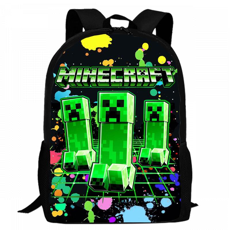 Minecraft Printed Backpack Casual Large Capacity School Bag Suitable For Men and Momen Lightweight Daily Bag Travel Bag