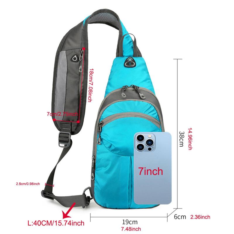 Outdoor Waterproof Sports Sling Bag, Casual Travel Shoulder Bag, Multifunctional Bag for Hiking, Camping, Travel, Sports, Outdoor