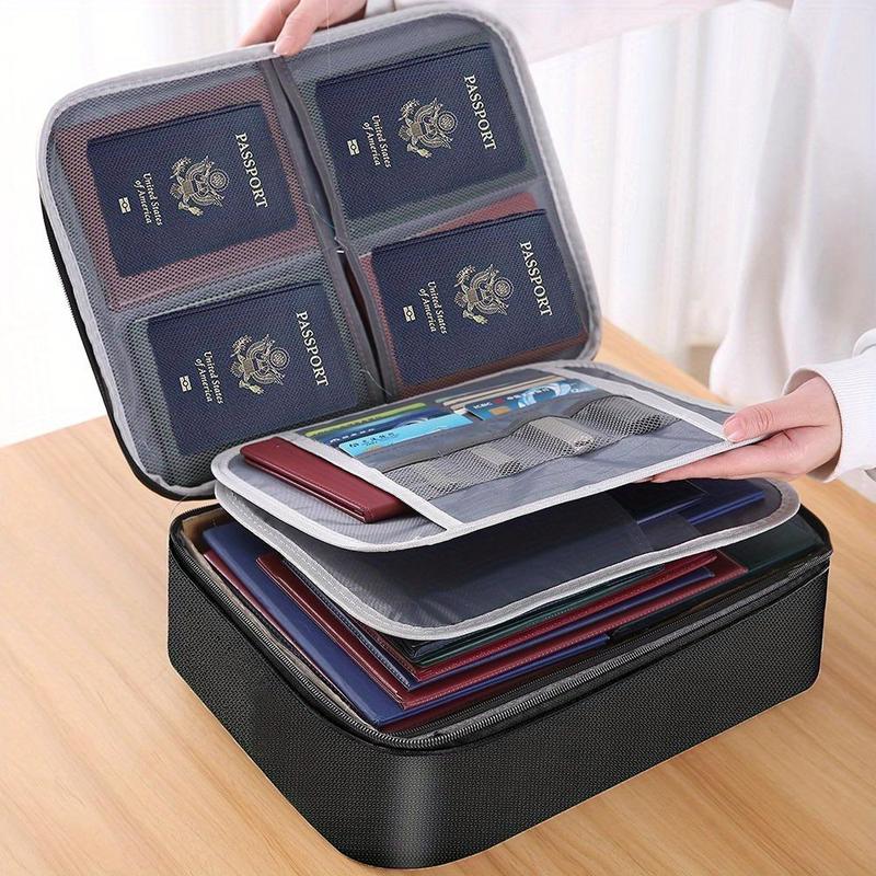 Multi-layer Storage Bag with Lock, 1 Count Document Storage Bag, Portable Travel Document Organizer with Lock