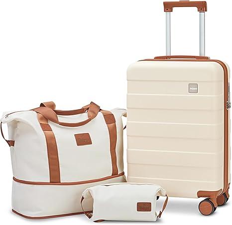 Carry on Luggage 20 IN Carry-on Suitcase Set with Spinner Wheels, TSA Lock and Hardside Construction - Lightweight Rolling Travel Luggage