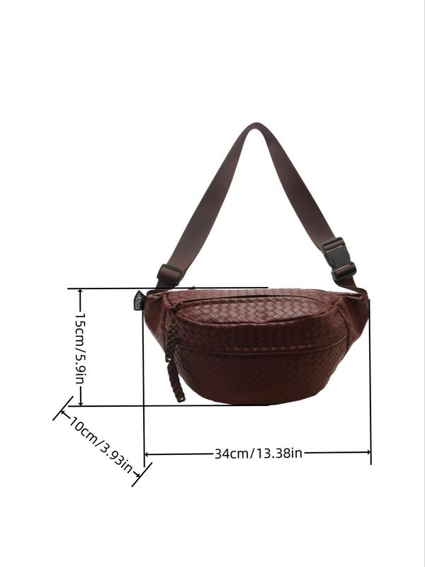 Women's Sporty Braided Design Sling Bag for Women, 2024 New Trendy Minimalist Large Capacity Fanny Pack, Chic Fashionable Crossbody Bag for Daily Use