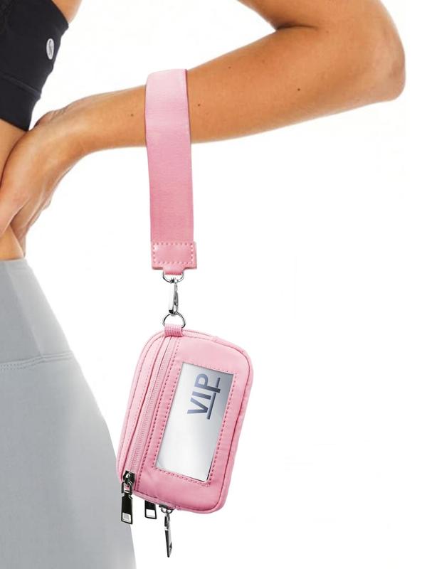 Women's Summer Casual Plain Zipper Wristlet, Simple Design Wristlet with Id Window, Fashionable Wristlet for Daily Use