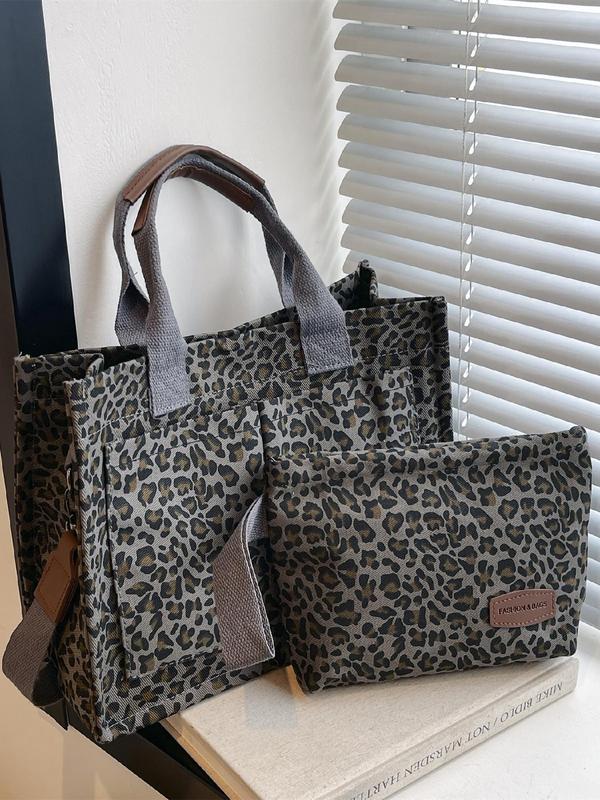 Women's Cherry Pattern Tote Bag & Coin Purse, Fashionable Large Capacity Shoulder Bag & Coin Purse, Casual Trendy Versatile High-quality Daily Commuting Bag Set